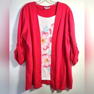 Blair 2 layer top with floral  women's XL  #2505